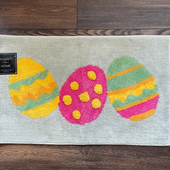 NWT Easter Eggs Bath Mat Colorful Washable Rug Bathroom Mat  Non-Slip Absorbent - Picture 4 of 6